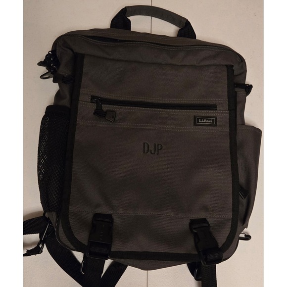 LL Bean Other - LL Bean Backpack Gray Monogrammed DJP Adjustable Straps Mesh Pocket